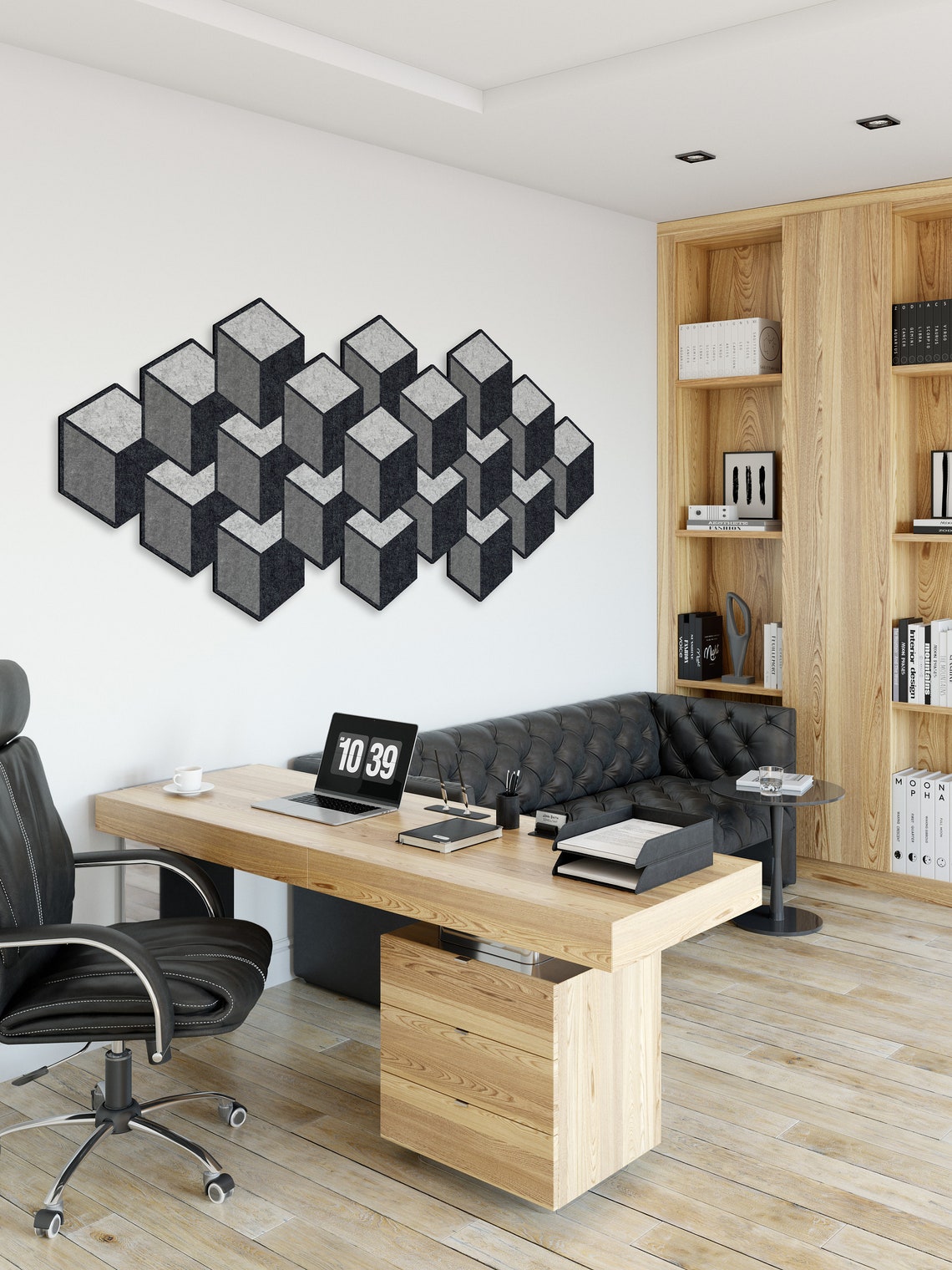 Cube Wall Decoration Geometric Panel Recycled Material Etsy