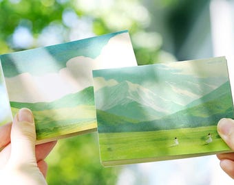 80-Sheet Prairie Landscape Memo Pad - Scenic Designs, Perfect for Notes & Journaling, 80x110mm, 6 Beautiful Nature-Inspired Options!