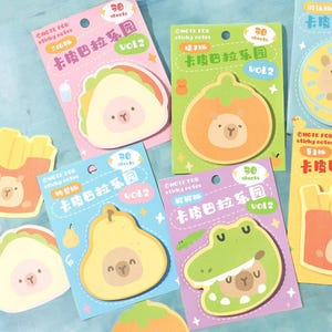 Capybara Paradise Sticky Notes | 8cm Shaped Memo Pads | Adorable Capybara-Themed Stationery, 30 Sheets