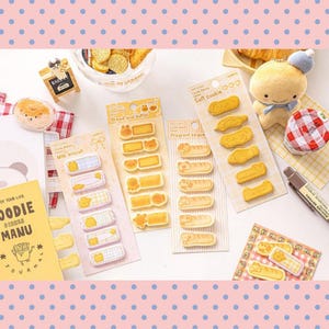 Lovely Bakery Series Index Sticky Notes / Blocchi note con simpatici cartoni animati / Promemoria e blocco note riutilizzabili per studenti / Fogli 6X30