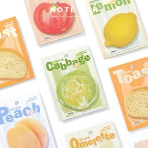 Note adesive a tema Fruit Veggie Teatime / 30 fogli / Simpatico blocco note per dessert e tè pomeridiano / Note adesive riutilizzabili