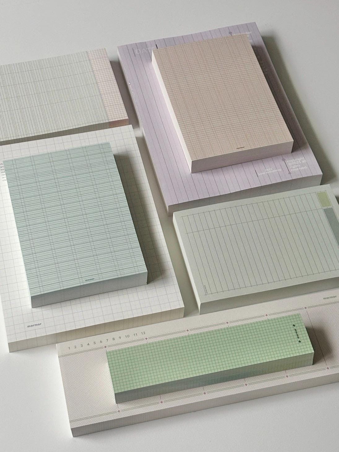 Overprint Series Original Minimalist Grid A7 Tear-Off Memo Pad | Single-Sided, Non-Adhesive,50P