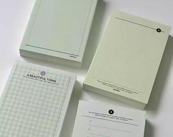 M5 Natural Series Notepad - Minimalist Green Daisy Design (67x105mm)[Awaiting Summer Series]