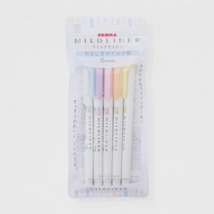 Zebra Mildliner Markeerstift - dubbelzijdig - zachte kleurenset