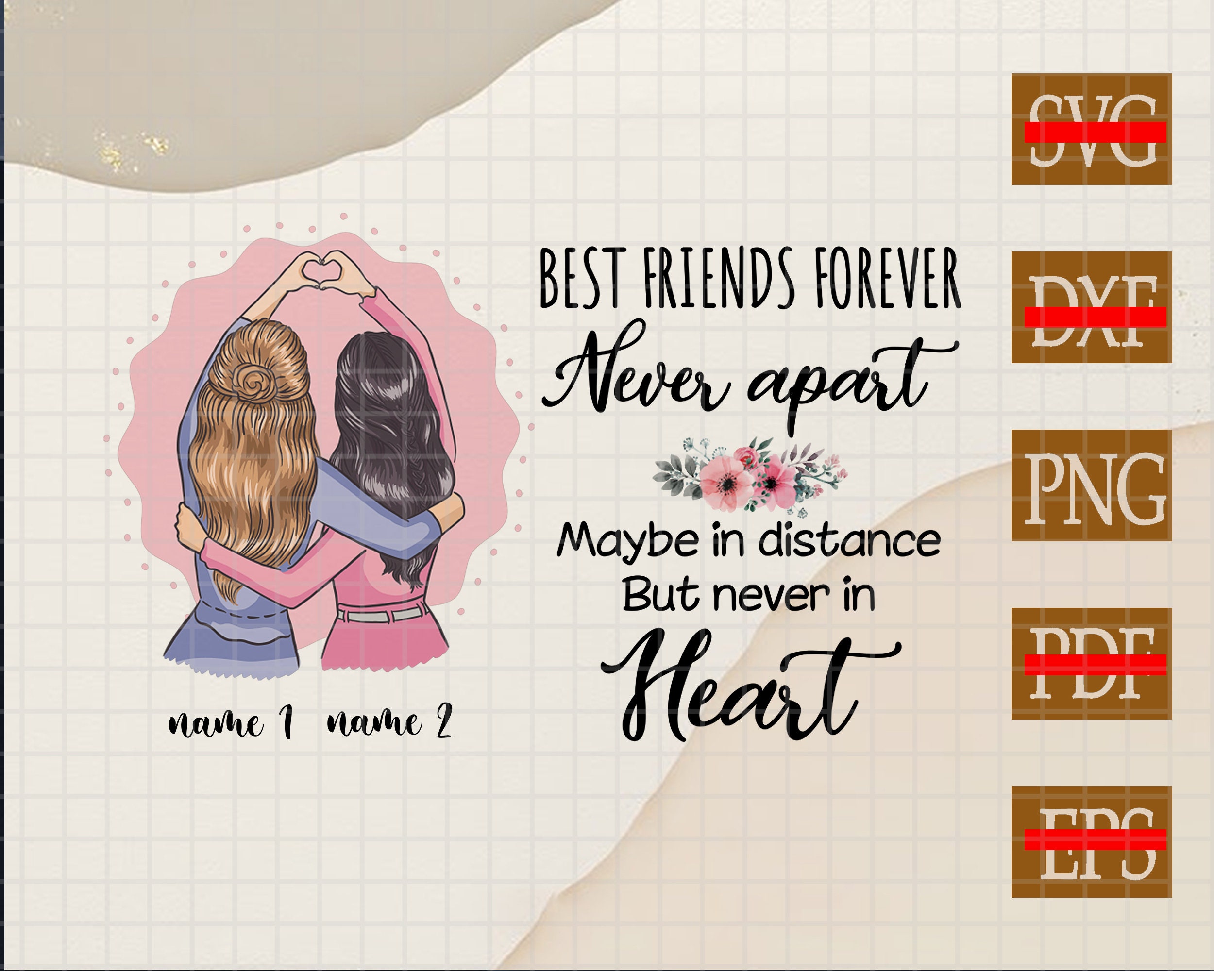 Best friends forever never apart pngpersonalized  etsy Best friends forever never apart pngpersonalized  etsy