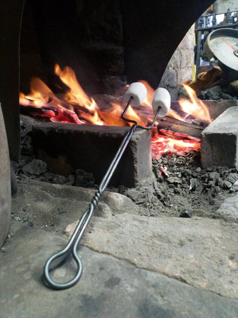 Blacksmith made twisted toasting forks. Toast or Marshmallows Etsy