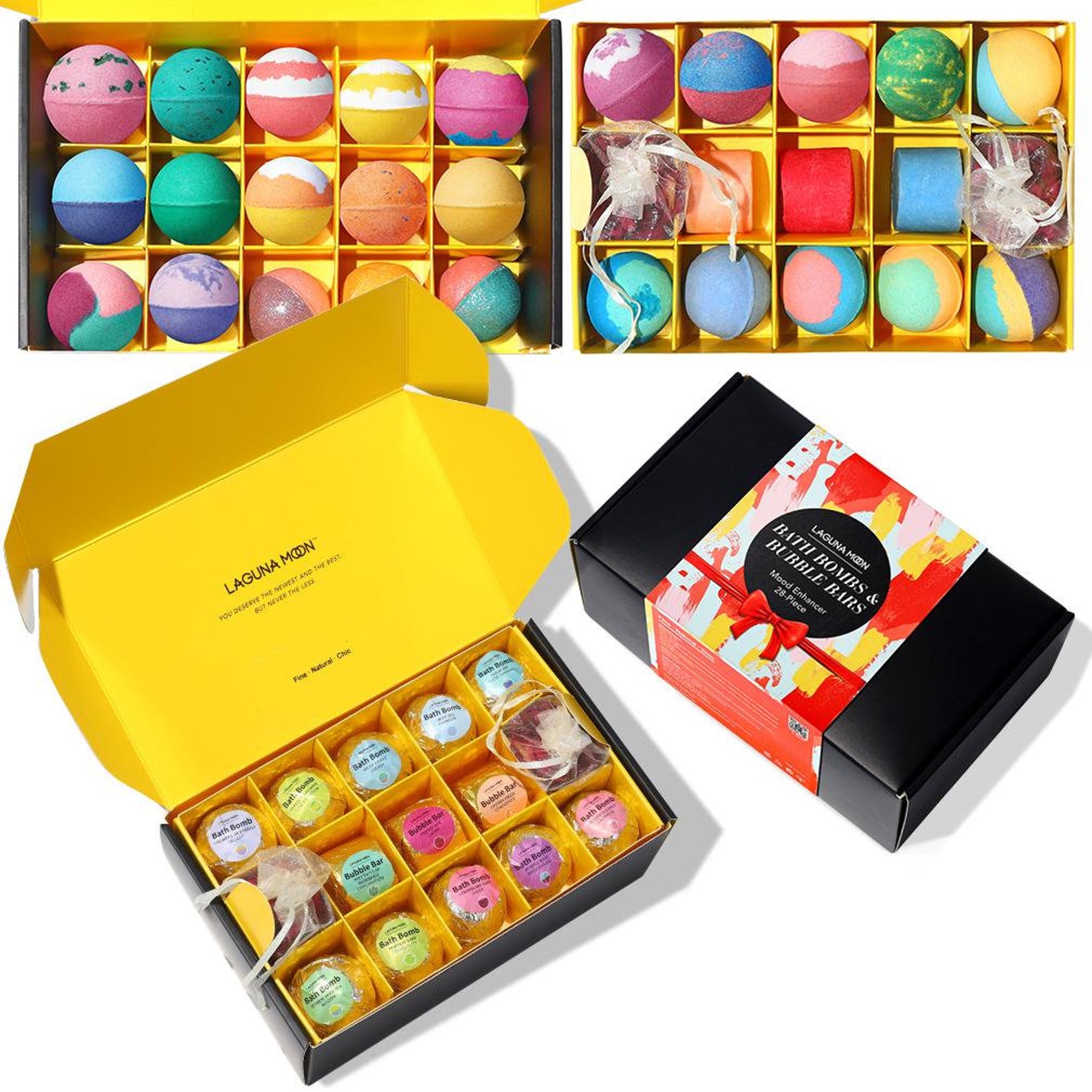 28 Pack Bath Bombs Gift Set Mood Enhancer Deep Fizz Spa Care Etsy