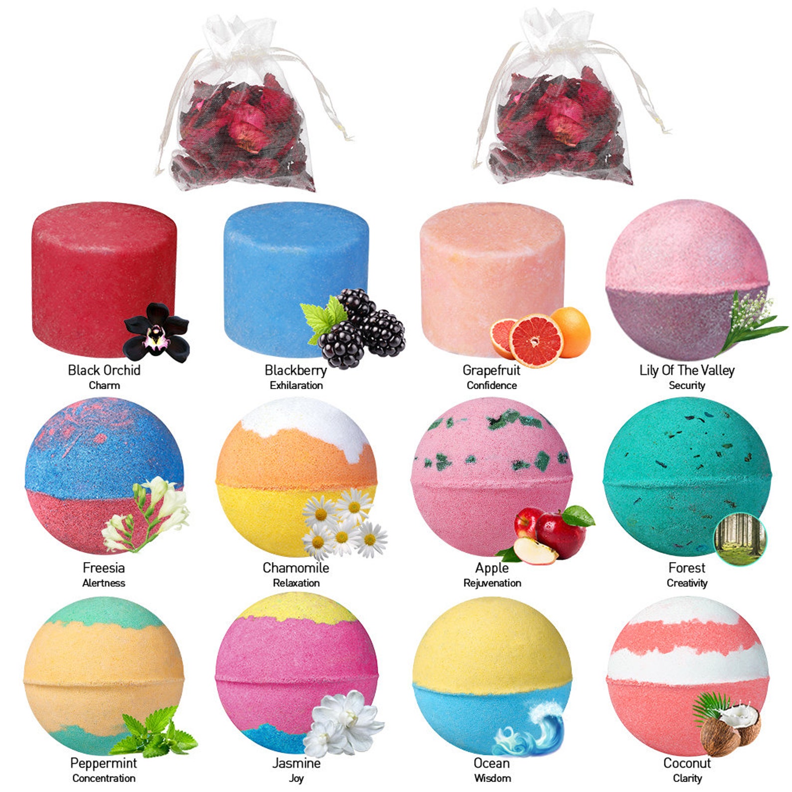 28 Pack Bath Bombs Gift Set Mood Enhancer Deep Fizz Spa Care Etsy