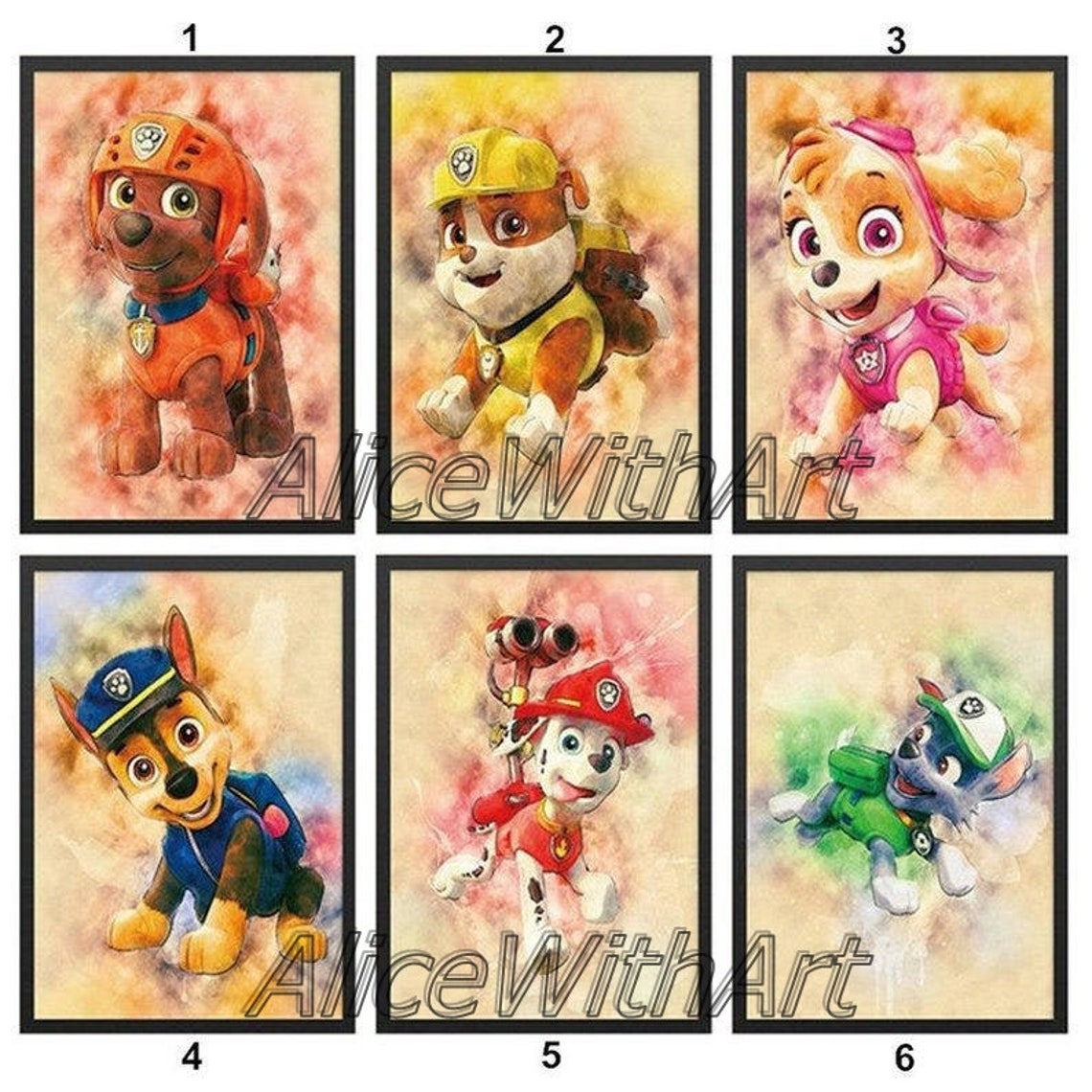 5D DIY Diamond Painting Kit Dog Cartoon Paw Patrol Diamond | Etsy