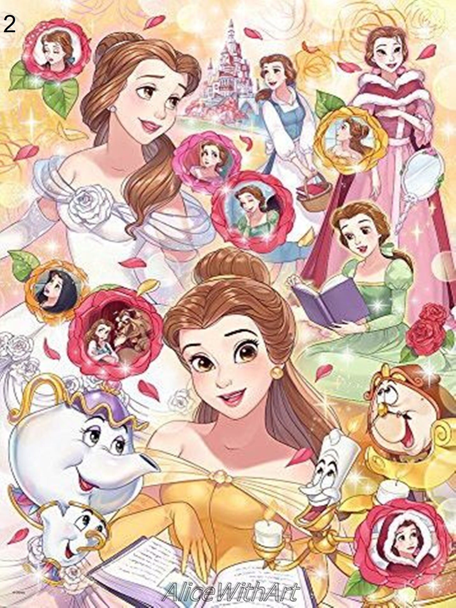 5D DIY Diamond Painting Kit Cartoon Disney Princess Diamond | Etsy
