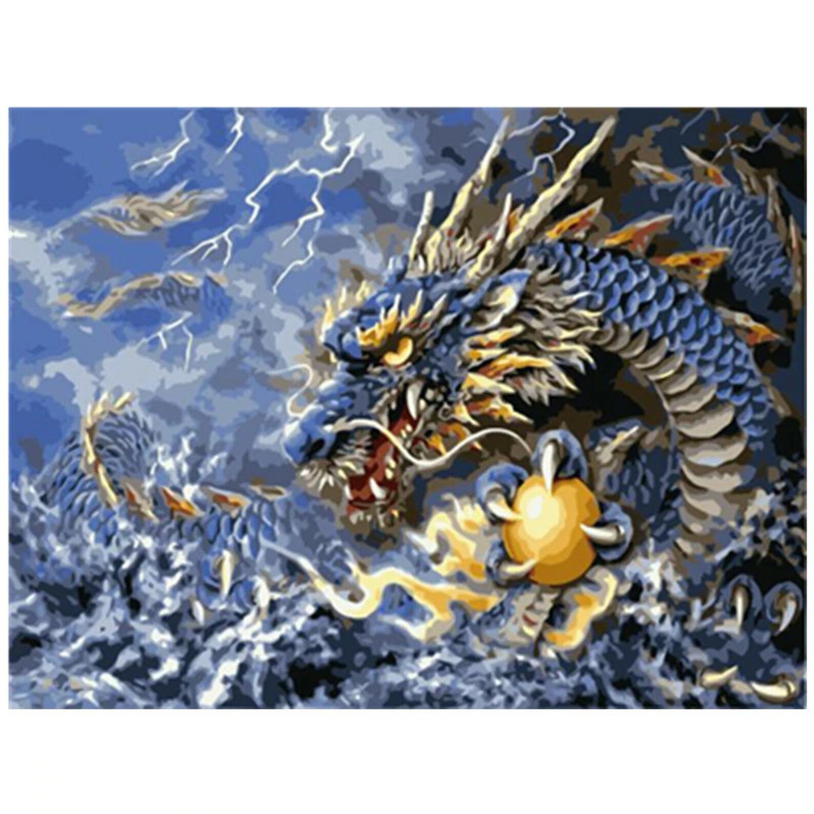 Blue Dragon Paint by Number Kit Home Decoration Color by Etsy