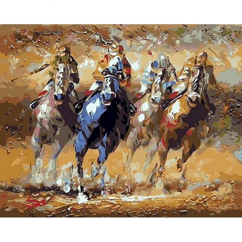 Horse Racing Paint by Number kit Home Decoration Color by | Etsy