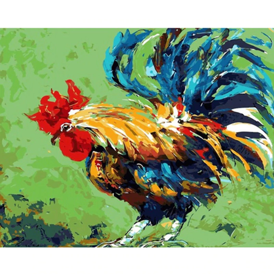 Rooster Chicken Paint By Number Kit DIY Painting Kit Etsy