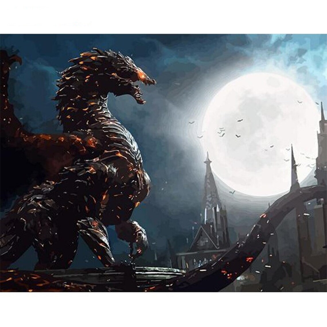 Dragon Fantasy Paint By Number Kit DIY Painting Kit Painting | Etsy