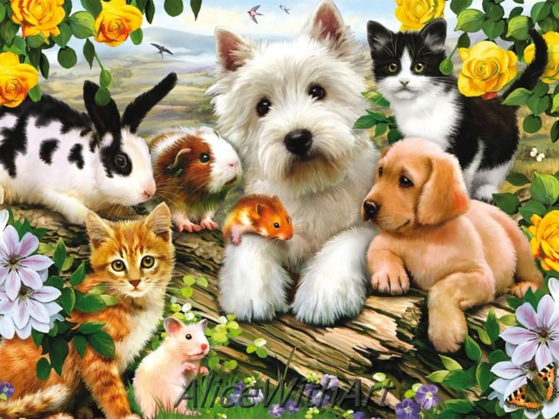 5D DIY Diamond Painting Kit Baby Cute Animal Diamond Painting Etsy