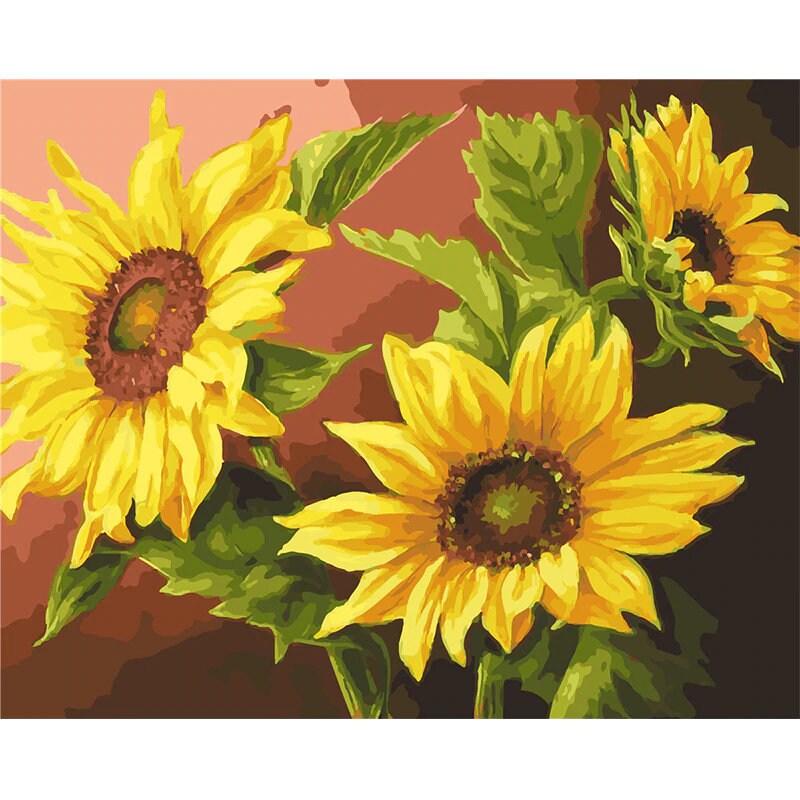 Sunflower Paint by Number Kit DIY Painting Kit Painting on Etsy