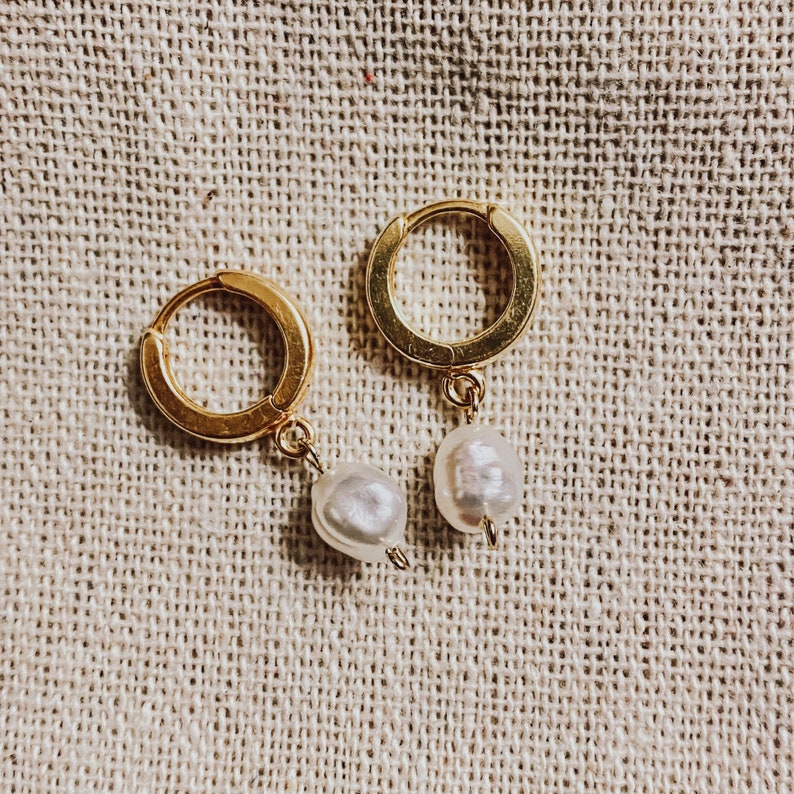 hoop earrings Mother Pearl hand made
