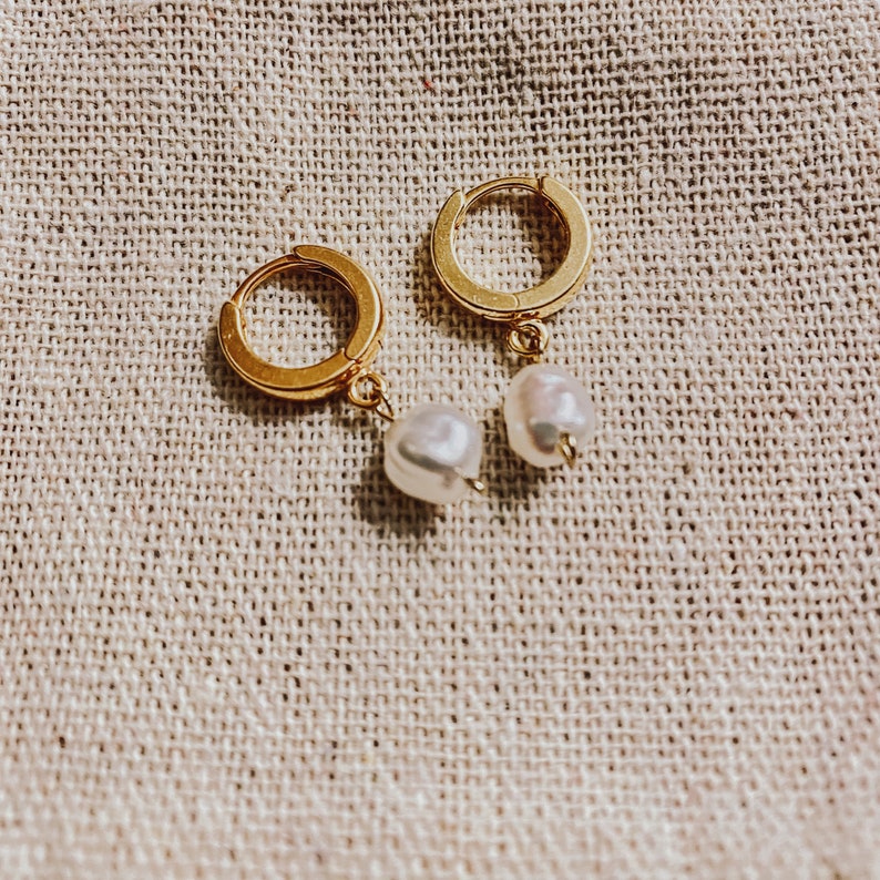 hoop earrings Mother Pearl hand made
