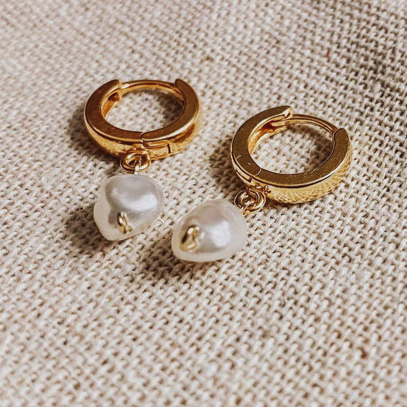 hoop earrings Mother Pearl hand made