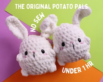 Quick No Sew Amigurumi Crochet PDF Pattern Original Potato Pals Bunny Rabbit