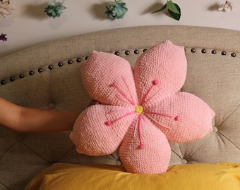 Low-Sew Crochet Cherry Blossom Pillow Pattern (Digital Download)