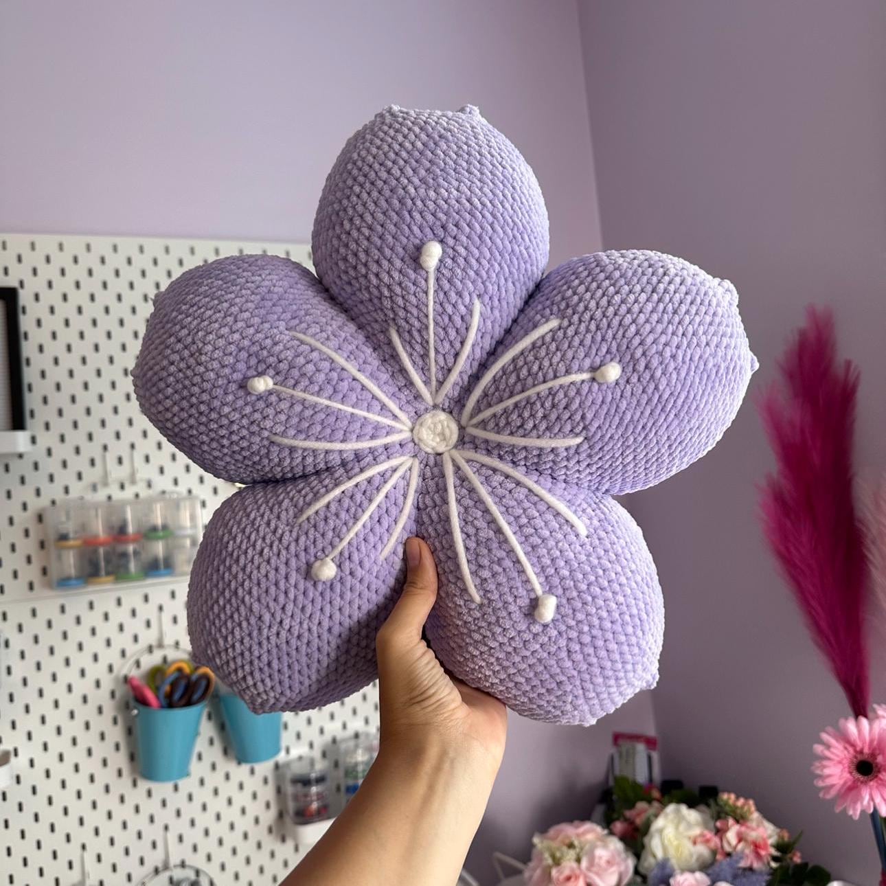 Low-sew Crochet Cherry Blossom Pillow Pattern (digital Download 