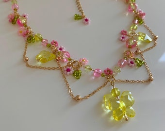 Collana con farfalla di perline, collana fairycore, grazioso girocollo stravagante, collana cottagecore