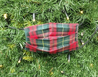 Tartan Face Mask, Free UK Delivery, Adjustable Elastic, Washable, Reusable, Double Layer, 100% Cotton, Handmade, Adults & Teenagers Masks