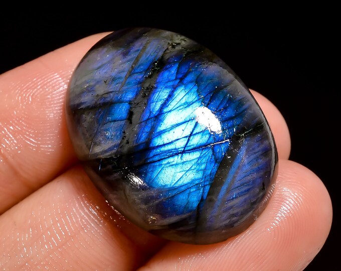 Superb Labradorite Oval Shape Cabochon Loose Gemstone,35.50 Ct Labradorite Loose Gemstone Top Quality For Making Jewelry Fire Play Stone