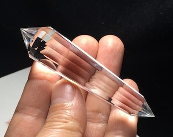 100 % Clear Himalayan High Altitude Water Clear 13 Sided  Shamanic healing Crystal  Vogel Wand 3.09 Inch Spiritual Reiki Healing Crystal