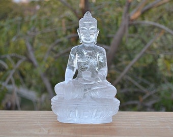 Quartz Buddha | Buddha hand carved in Quartz crystal | Quartz Carving