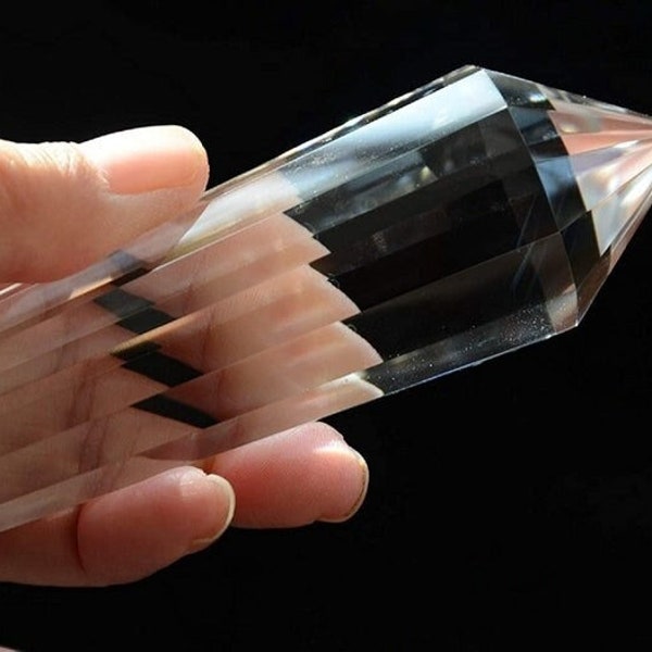 Real Tibetan Himalayan High Altitude 99% Clear 13 Sided Crystal Point Quartz Vogel Wand 5.20 Inch Spiritual Reiki Healing Crystal Vogel