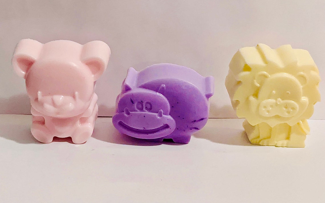 Set of three childrens animal soaps Etsy