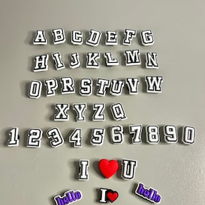 Letter Number Clog Charm | Shoe Charm Pin Badge  | Cool Charm | Words Letters Word Letter Name Initial Popular Phrases Custom Made