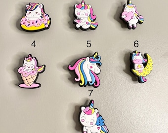 7 pcs Unicorn Shoe Charms Set  | Decorative Shoe Charm for clog shoes |Fashionable |Gift for her| Cool Kids Charm