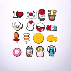 Korea Travel Shoe Charms | Korean Food Kimchi, Noodle, Hotdog, Kpop Clog Charms