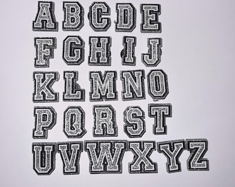 Silver Glitter Colour Shoe Charm Letter