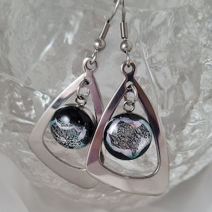 Icelandic Glacier - Glass Earrings - Norðurljós - Northern lights -Hidda design