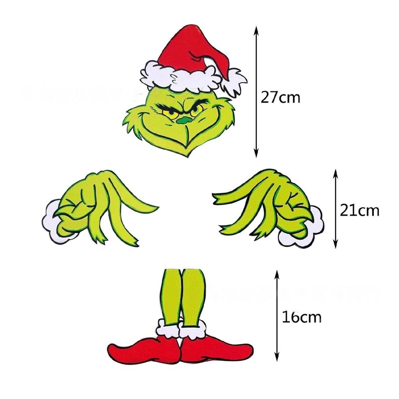Grinch Christmas Tree Topper Decoration Grinch Head Arms Etsy