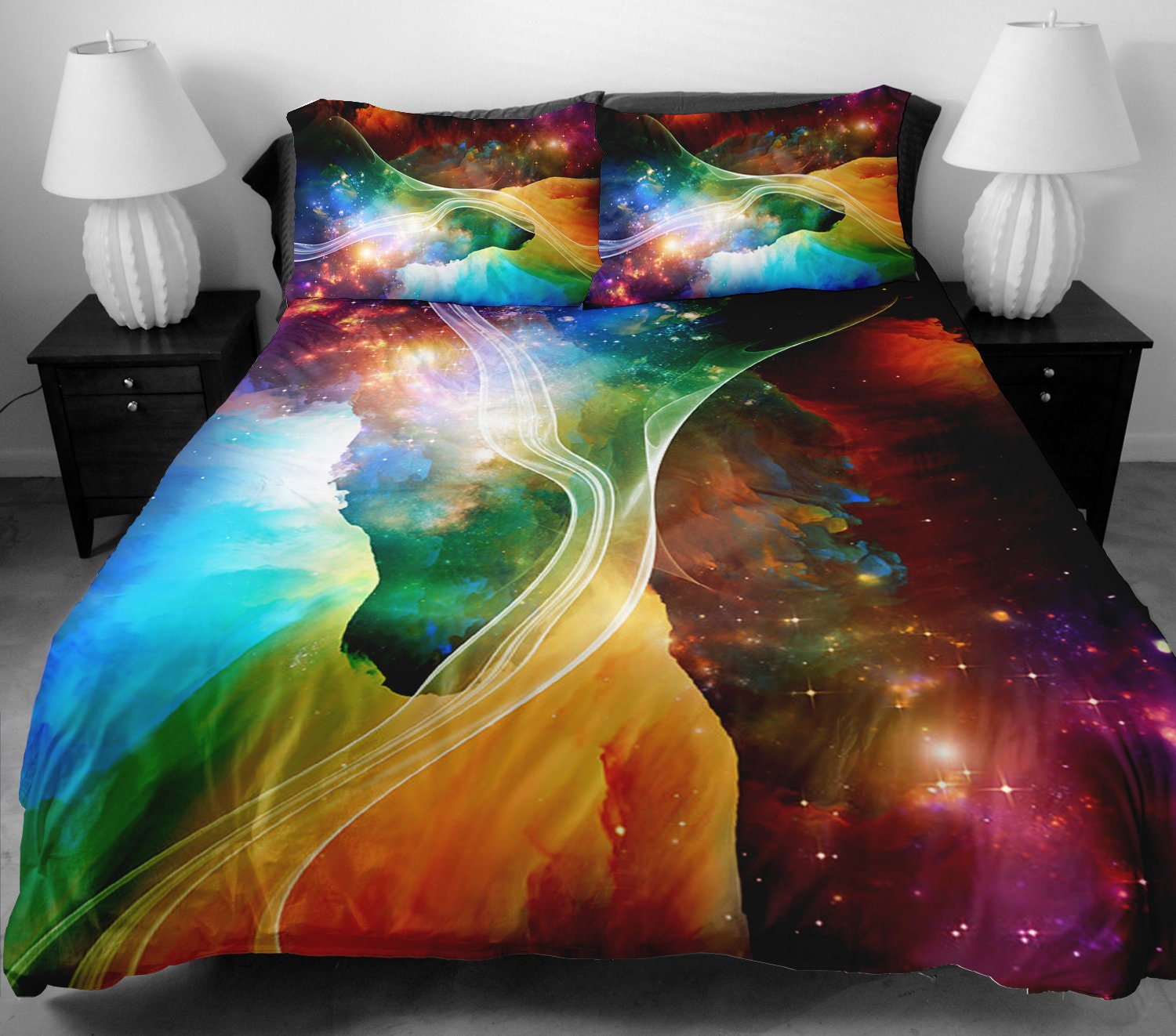 Colorfull Galaxy Duvet cover setGalaxy bedding set Twin Etsy