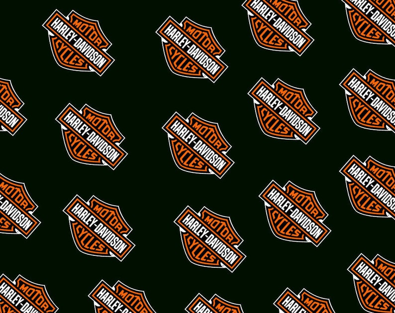 Harley Davidson USA Printed Cotton Fabric By The Yard Etsy