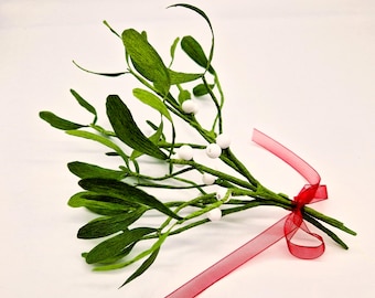Mistletoe in a DIY kit / Craft kit for 4 branches / Mistletoe out of Crepe Paper in a DIY kit