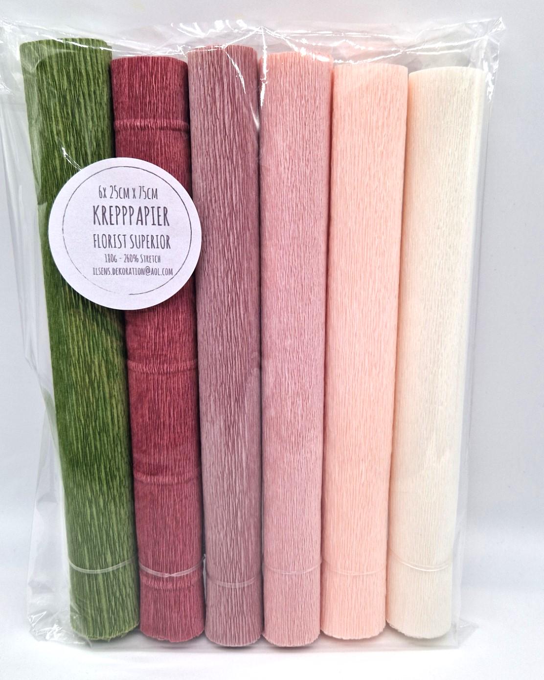 FloristryWarehouse Rouleau de papier crépon 180 g (50 x 250 cm) dégradé rose (nuance 600/4