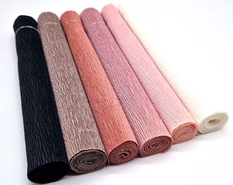 Crepe paper Florist Superior 180g from Cartotecnica Rossi, 6x75cmx25cm, black brown rose