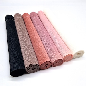 Crepe paper Florist Superior 180g from Cartotecnica Rossi, 6x75cmx25cm, pink peach schwarz rosa s. Text