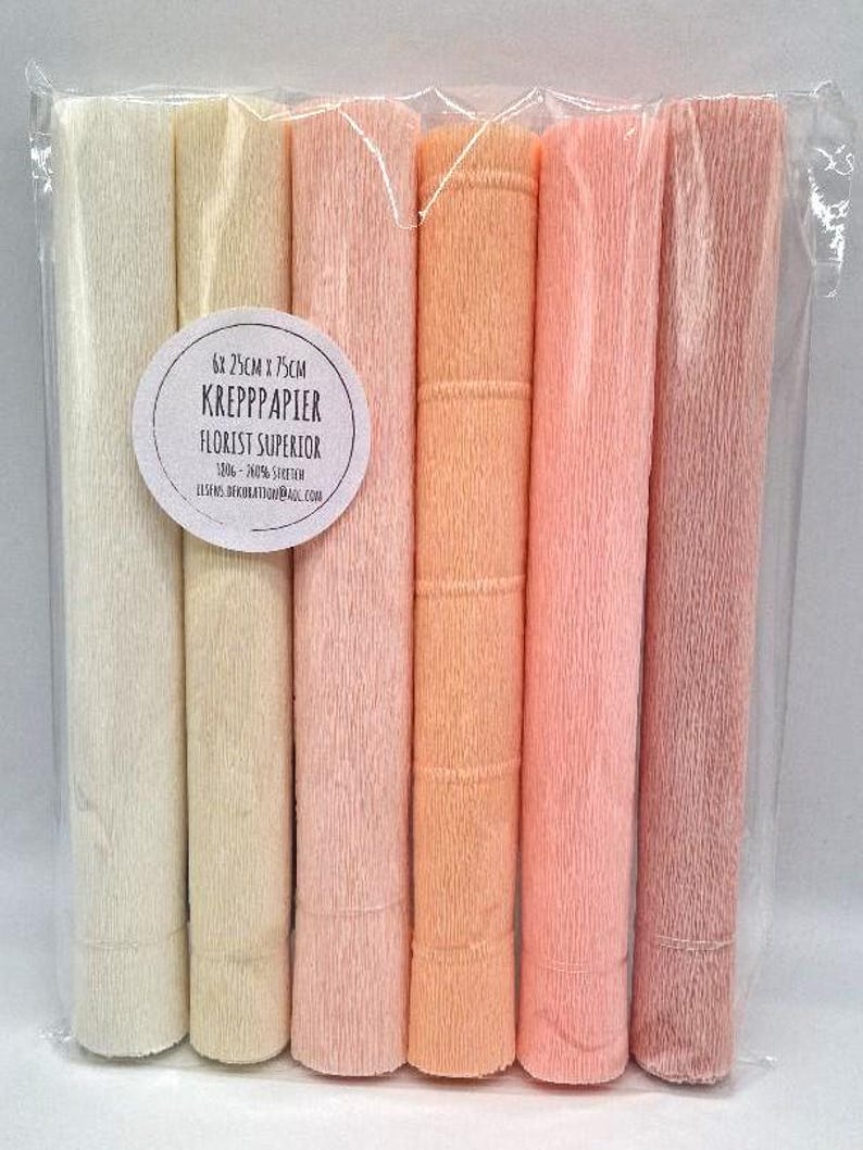 Crepe paper Florist Superior 180g from Cartotecnica Rossi, 6x75cmx25cm, pink peach image 4