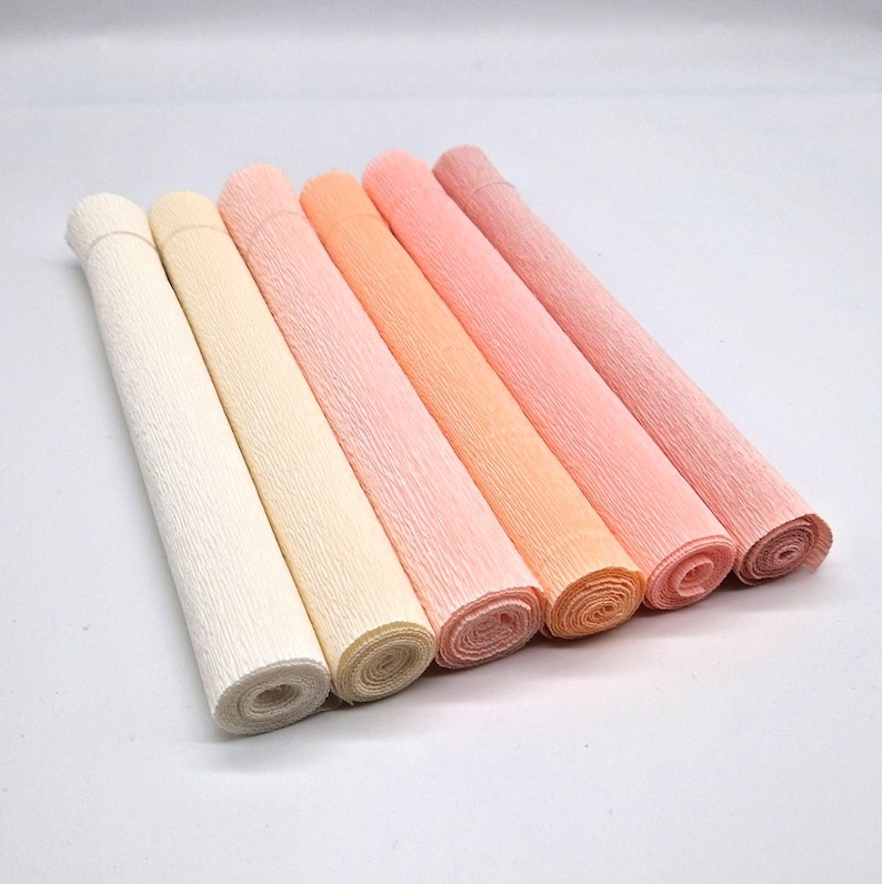 Crepe paper Florist Superior 180g from Cartotecnica Rossi, 6x75cmx25cm, pink peach Pastell Rosa Peach