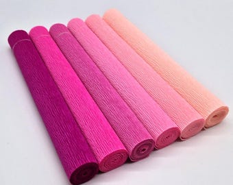 Crepe paper Florist Superior 180g from Cartotecnica Rossi, 6x75cmx25cm, pink pink