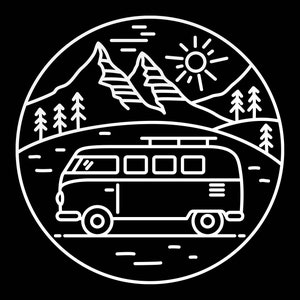 Bulli Camper Aufkleber Autoaufkleber Bus Travel Wohnmobil Berge Sticker Decal Bild 7