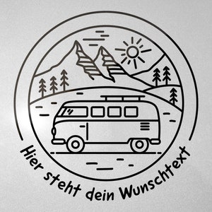 Wohnmobil Aufkleber Autoaufkleber Bulli mit deinem individuellen Text nach Wunsch Bild 5